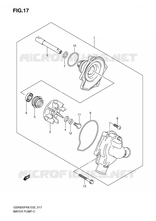 POMPE A EAU Suzuki MOTO 650 GSX-F 2010  GSX650FAL0(E2)
