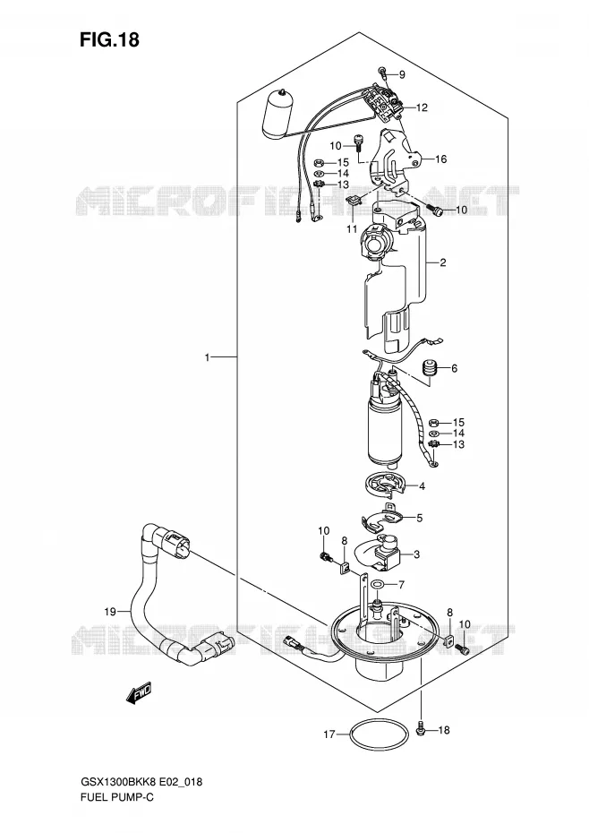 POMPE A ESSENCE Suzuki MOTO 1300 B-KING 2010  GSX1300BKAL0(E2)