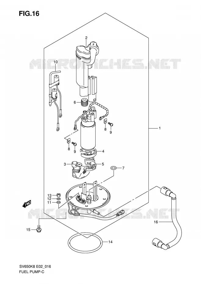 POMPE A ESSENCE Suzuki MOTO 650 SV 2009  SV650UK9(E2)