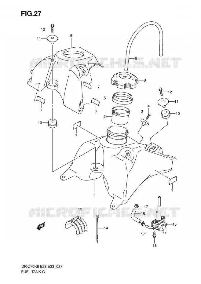 RESERVOIR D'ESSENCE Suzuki MOTO 70 DR-Z 2012  DR-Z70L0(E28/E33)
