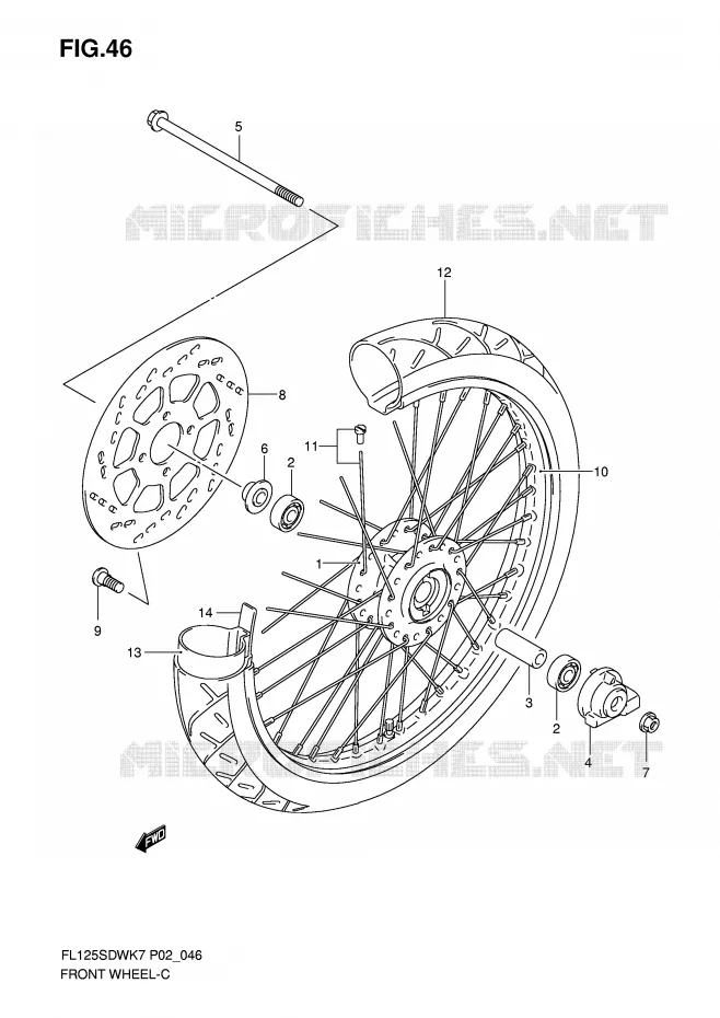 ROUE AVANT Suzuki SCOOTER 125 FL 2008  FL125SDWK8(P2)