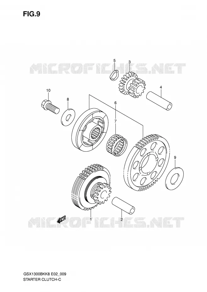 ROUE LIBRE DE DEMARREUR Suzuki MOTO 1300 B-KING 2011  GSX1300BKU2K8(E2)