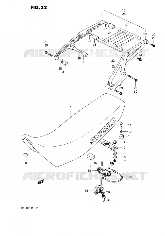 SELLE Suzuki MOTO 650 DR 1990  DR650RSL(E2)