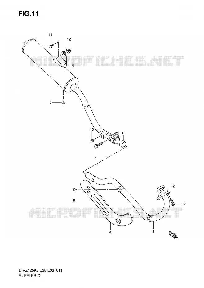 SILENCIEUX Suzuki MOTO 125 DR-Z 2012  DR-Z125LL0(E28/E33)