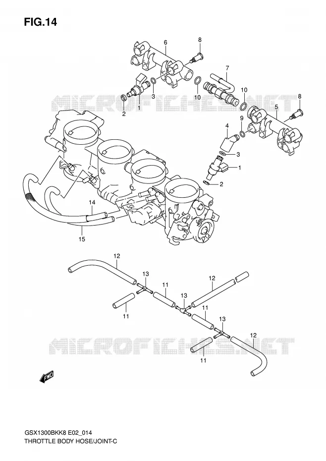 SYSTÈME D'INJECTION Suzuki MOTO 1300 B-KING 2010  GSX1300BKAU2K8(E2)