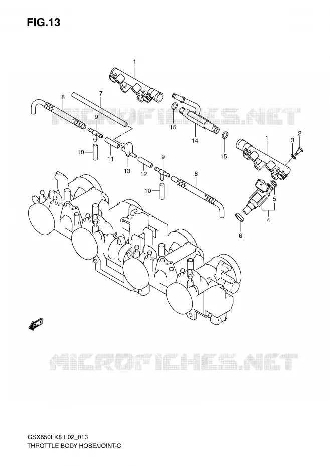 SYSTÈME D'INJECTION Suzuki MOTO 650 GSX-F 2010  GSX650FUAL0(E2)