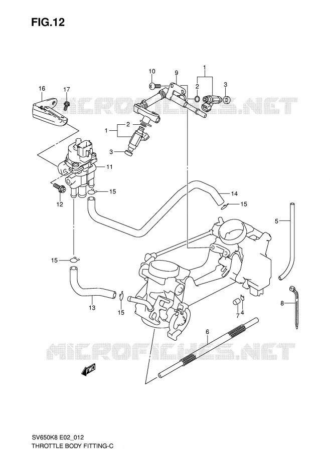 SYSTÈME D'INJECTION Suzuki MOTO 650 SV 2009  SV650UAK9(E2)