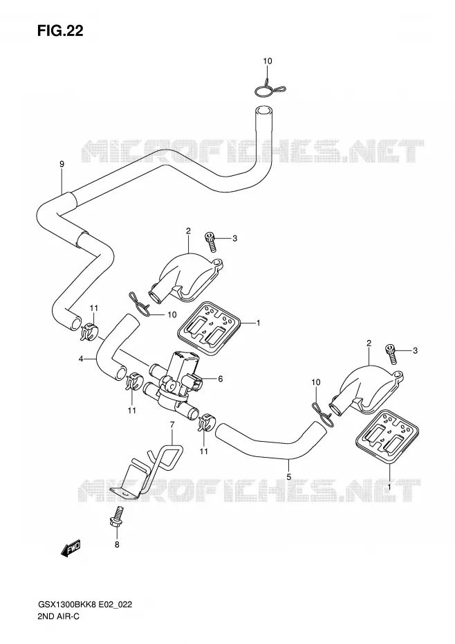 SYSTEME RECYCLAGE GAZ ECHAPPEMENT Suzuki MOTO 1300 B-KING 2009  GSX1300BKUFK9(E2)