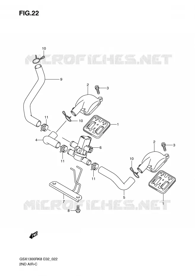 SYSTEME RECYCLAGE GAZ ECHAPPEMENT Suzuki MOTO 1300 HAYABUSA 2009  GSX1300RUFK9(E2)