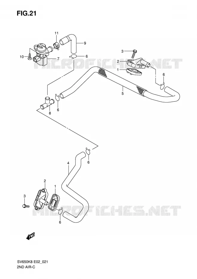 SYSTEME RECYCLAGE GAZ ECHAPPEMENT Suzuki MOTO 650 SV 2009  SV650SAK9(E2)