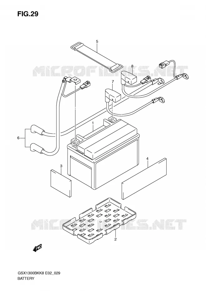 BATTERIE Suzuki MOTO 1300 B-KING 2010  GSX1300BKUFL0(E2)