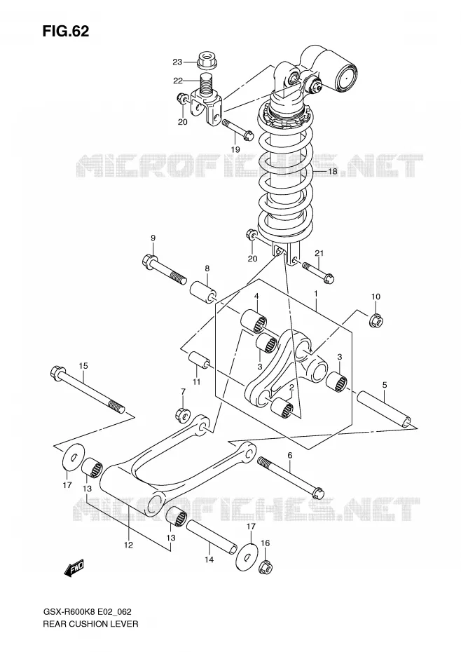 BIELLETTE DE SUSPENSION ARRIERE Suzuki MOTO 600 GSX-R 2008  GSX-R600K8(E2)