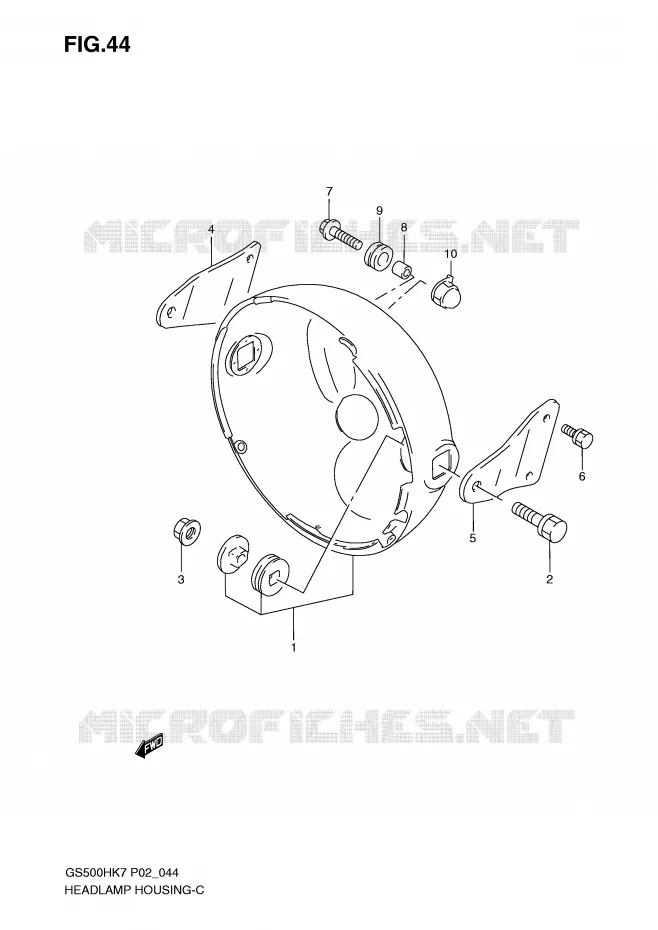 BOL DE PHARE (WITHOUT COWLING) Suzuki MOTO 500 GS-F 2007  GS500FHK7(P02)