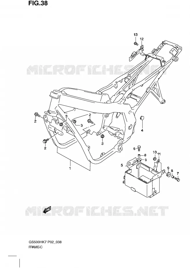 CADRE Suzuki MOTO 500 GS-F 2007  GS500FMK7(P02)