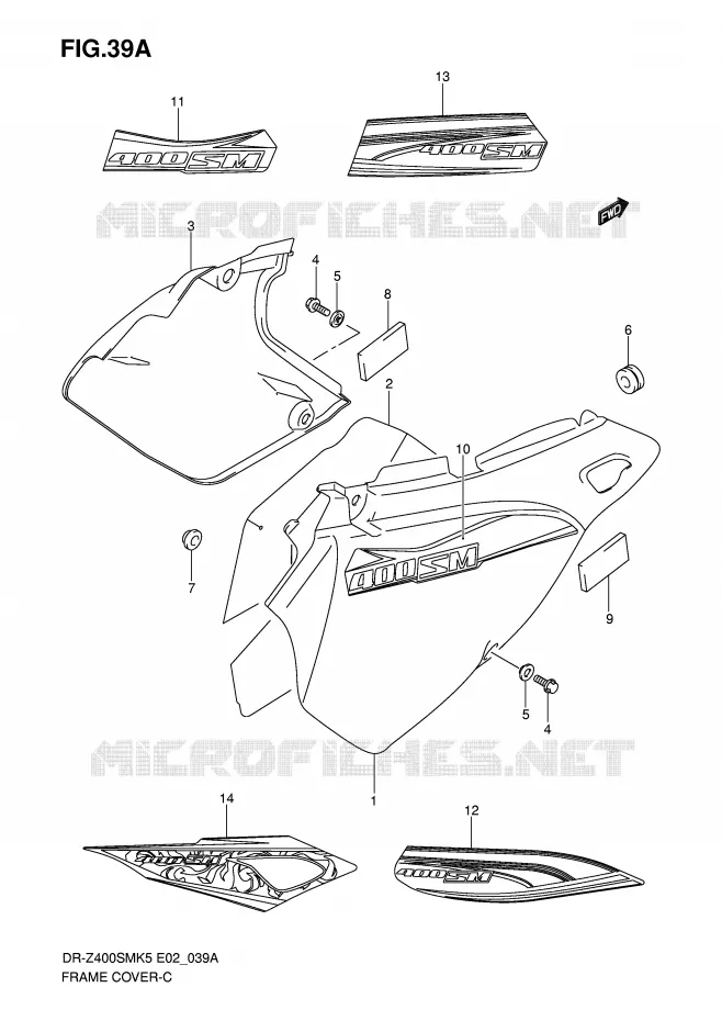 CARENAGES (MODEL K7/K8) Suzuki MOTO 400 DR-Z 2006  DR-Z400SMK6(E2)