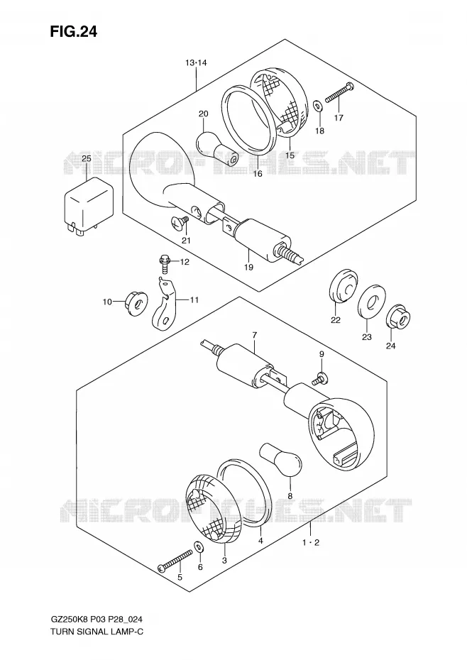 CLIGNOTANTS Suzuki MOTO 250 MARAUDER 2008  GZ250K8(P3)