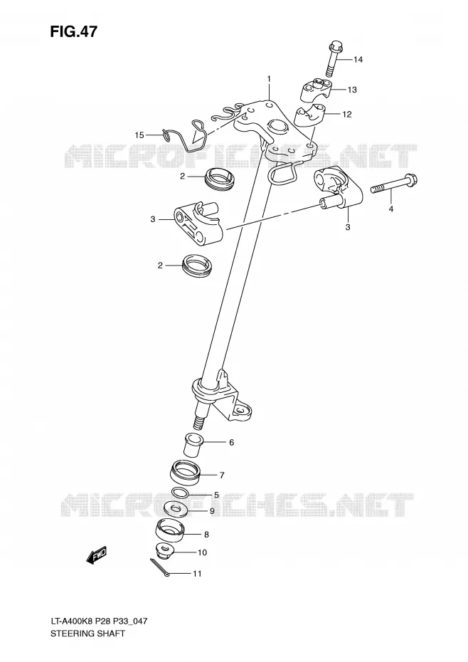 COLONNE DE DIRECTION Suzuki QUAD 400 EIGER 2008  LT-A400K8(P28/P33)