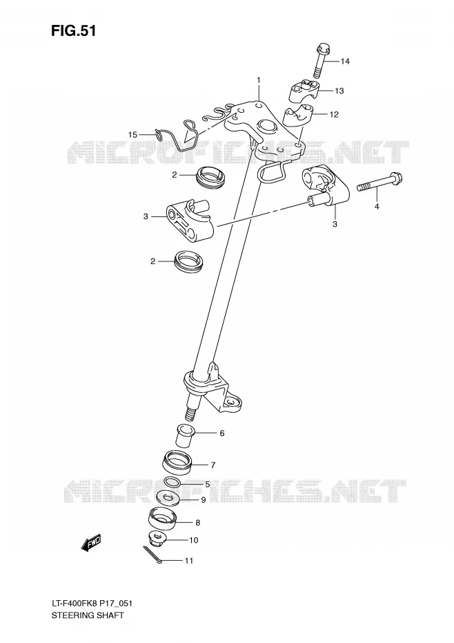 COLONNE DE DIRECTION Suzuki QUAD 400 EIGER 2009  LT-F400FK9(P17)
