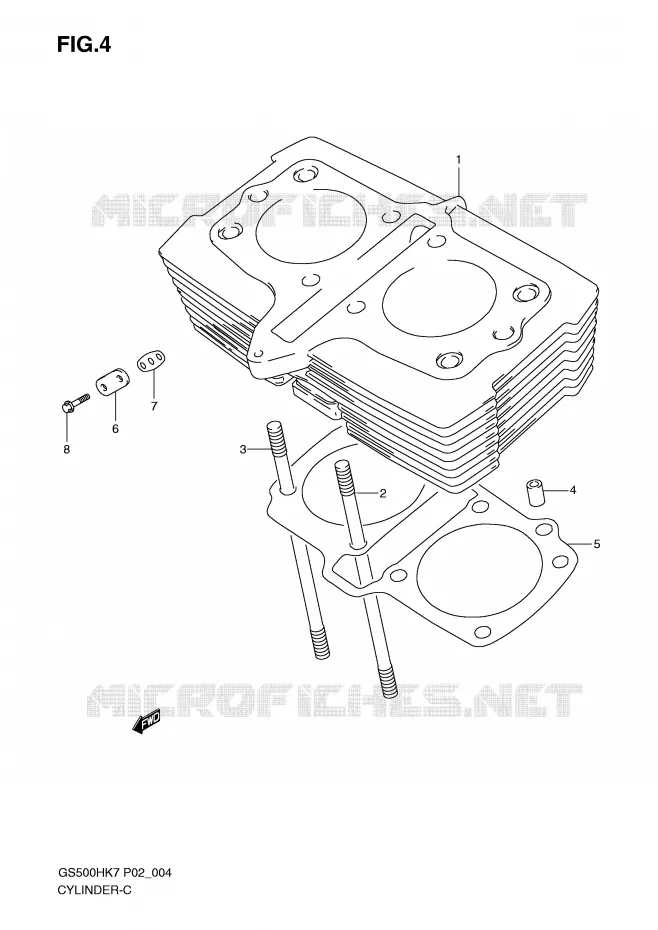 CYLINDRE Suzuki MOTO 500 GS-F 2007  GS500FMK7(P02)