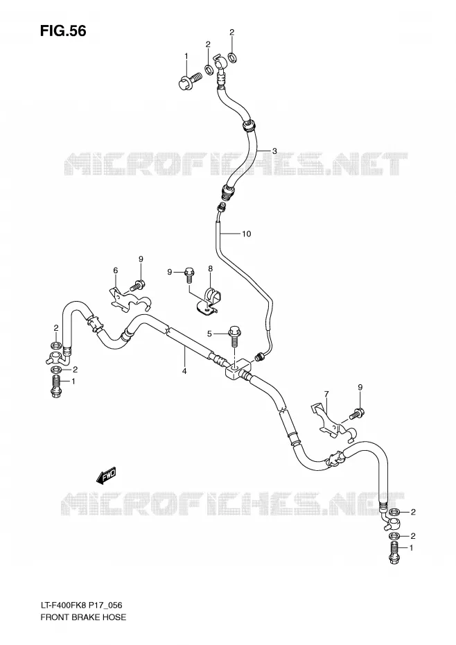 DURITE DE FREIN AVANT Suzuki QUAD 400 KINGQUAD 2010  LT-F400FL0(P17)