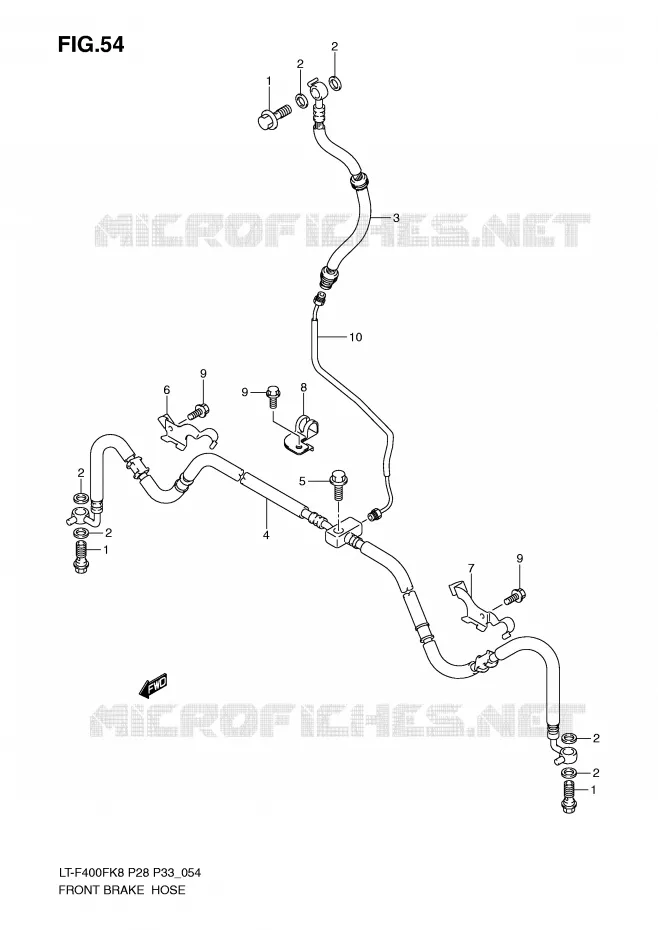 DURITE DE FREIN AVANT Suzuki QUAD 400 KINGQUAD 2010  LT-F400FUL0(P28/P33)