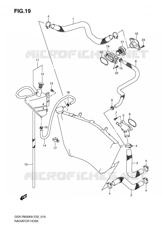 DURITE DE RADIATEUR Suzuki MOTO 600 GSX-R 2008  GSX-R600U2K8(E2)