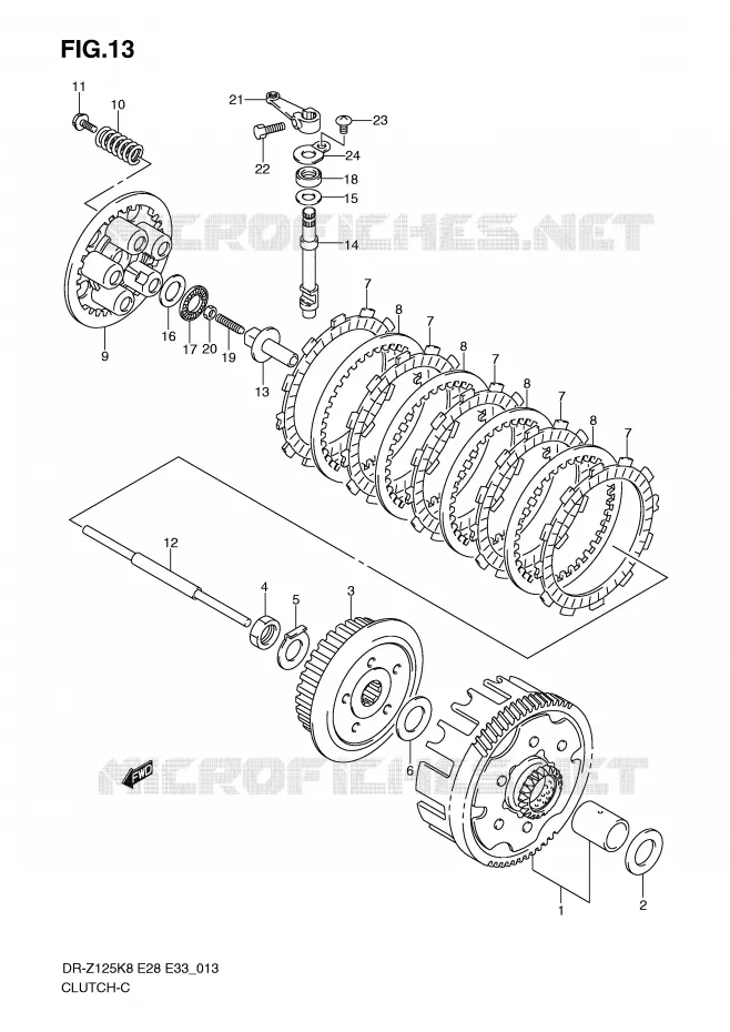 EMBRAYAGE Suzuki MOTO 125 DR-Z 2010  DR-Z125LL0(E28/E33)