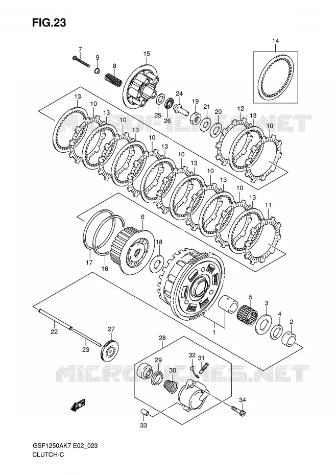 EMBRAYAGE Suzuki MOTO 1250 BANDIT-N 2007  GSF1250K7(E2)