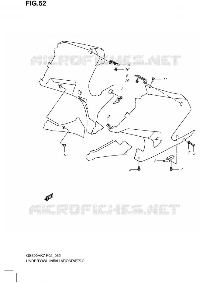 FIXATION DE CARENAGES (WITH COWLING) Suzuki MOTO 500 GS-F 2007  GS500FMK7(P02)