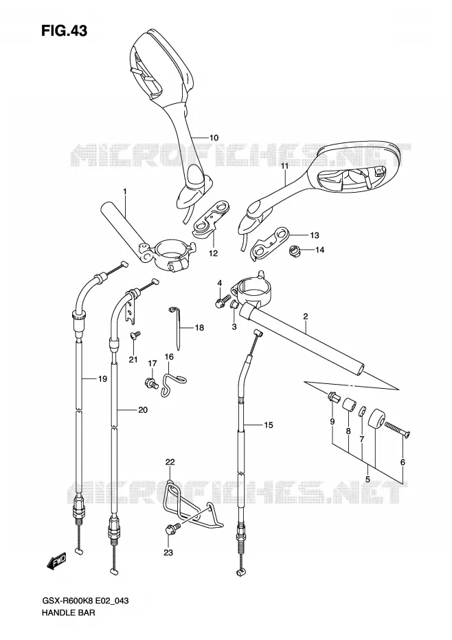 GUIDON Suzuki MOTO 600 GSX-R 2009  GSX-R600UFK9(E2)