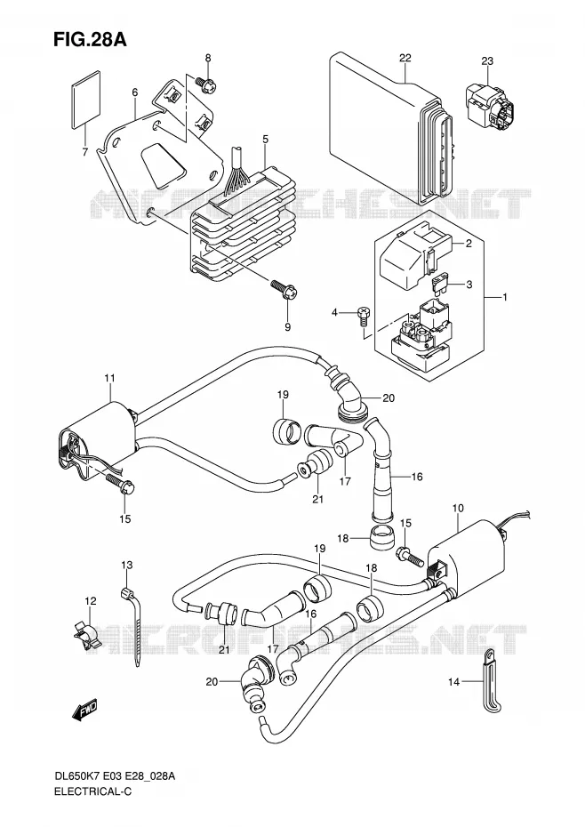 PARTIE ELECTRIQUE (MODEL K8/K9/L0) Suzuki MOTO 650 V-STROM 2008  DL650K8(E3/E28)