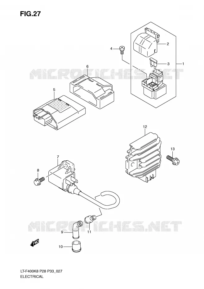 PARTIE ELECTRIQUE (MODEL K8/K9) Suzuki QUAD 400 KINGQUAD 2009  LT-F400K9(P28/P33)
