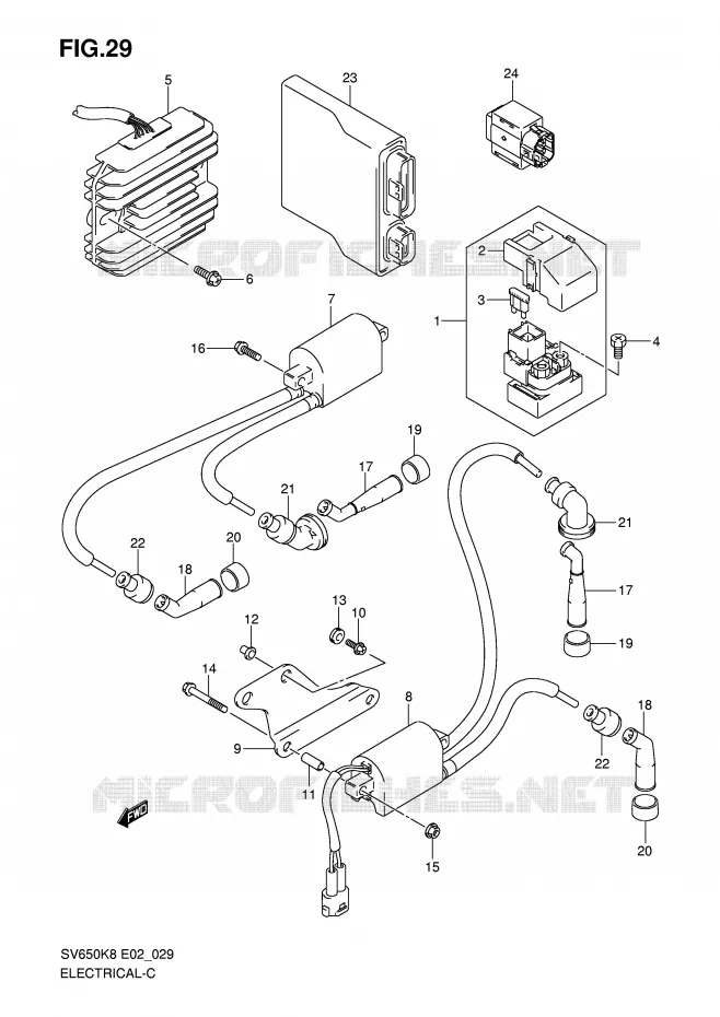 PARTIE ELECTRIQUE Suzuki MOTO 650 SV 2010  SV650SL0(E2)