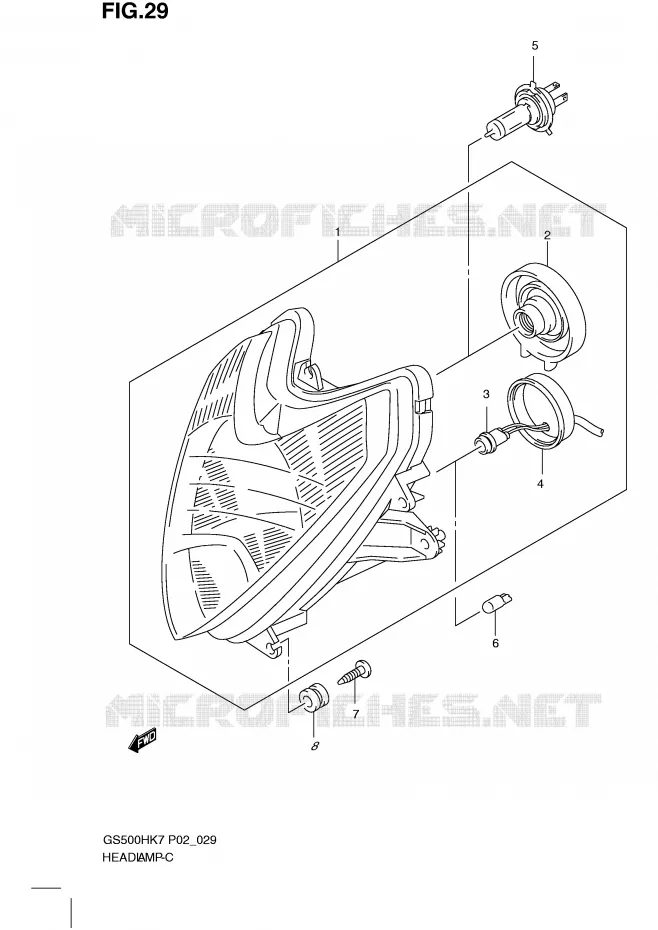 PHARE (GS500FH P2, P19, P54, GS500FM P19) Suzuki MOTO 500 GS-E 2007  GS500HK7(P02)