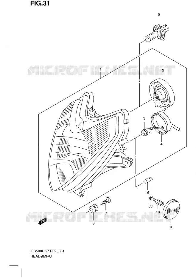 PHARE (GS500FH P24) Suzuki MOTO 500 GS-F 2007  GS500FMK7(P02)