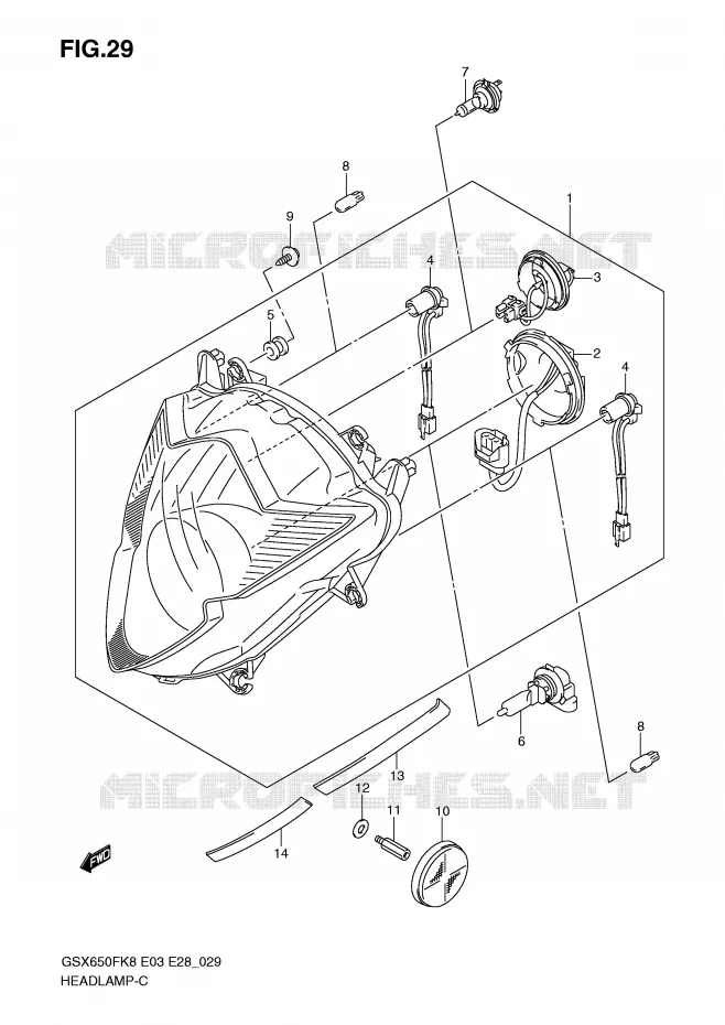 PHARE Suzuki MOTO 650 GSX-F 2009  GSX650FAK9(E3/E28)