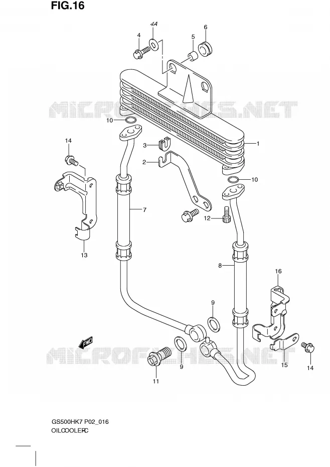 RADIATEUR D'HUILE (GS500FH/FM) Suzuki MOTO 500 GS-F 2008  GS500FHK8(P02)