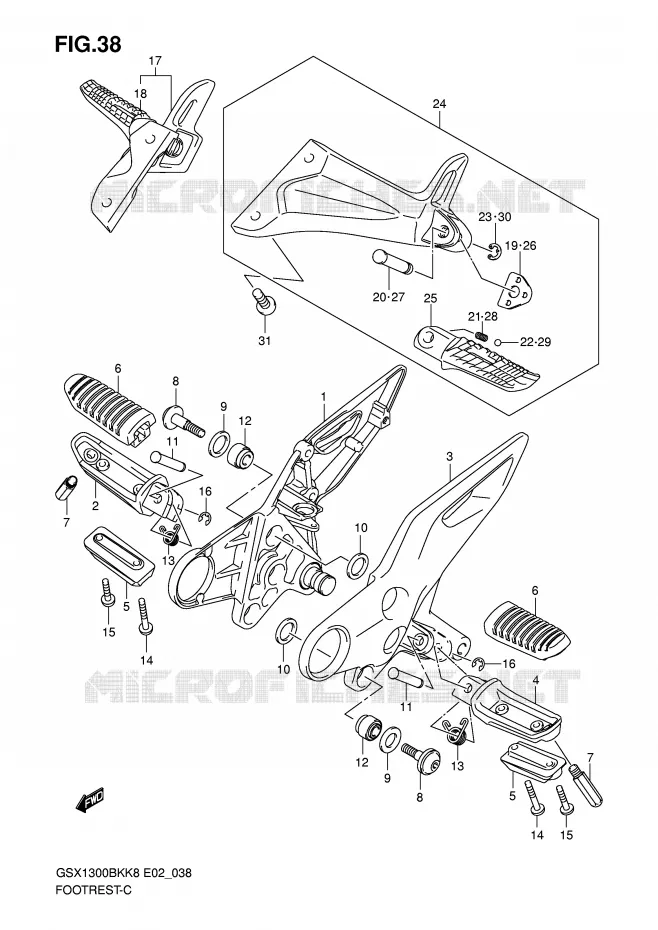 REPOSE PIED Suzuki MOTO 1300 B-KING 2009  GSX1300BKU2K8(E2)