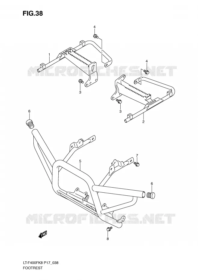REPOSE PIEDS (P17) Suzuki QUAD 400 KINGQUAD 2010  LT-F400FL0(P17)