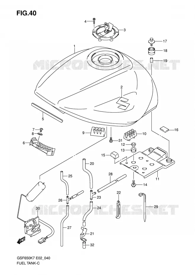 RESERVOIR D'ESSENCE Suzuki MOTO 650 BANDIT 2007  GSF650SK7(E19)