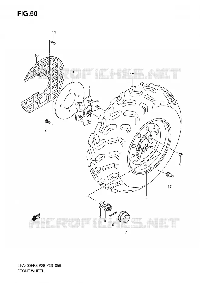 ROUE AVANT Suzuki QUAD 400 EIGER 2008  LT-A400FK8(P28/P33)