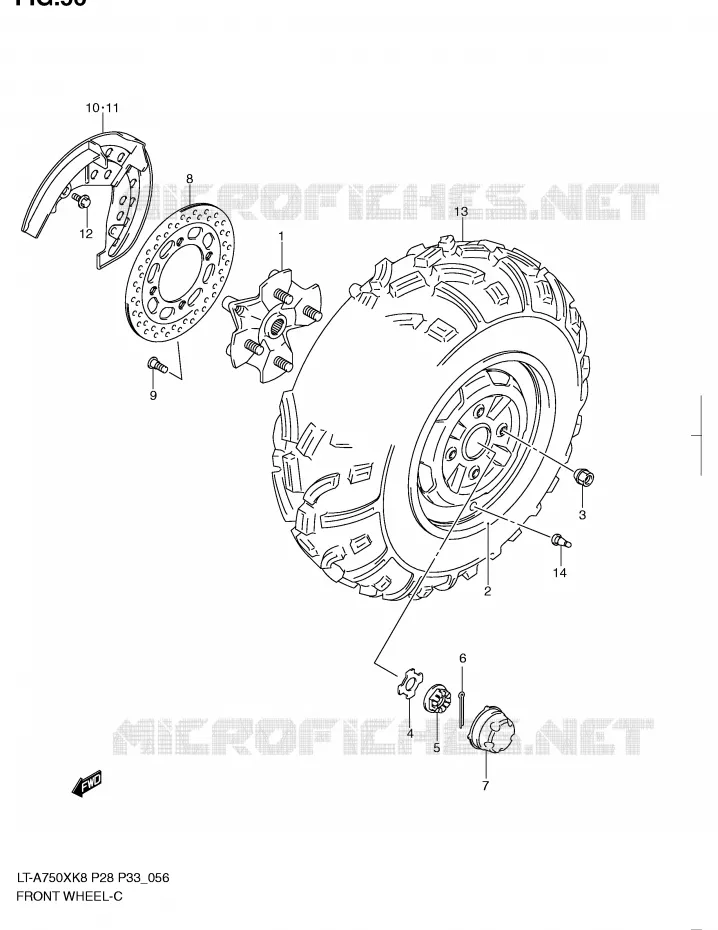 ROUE AVANT Suzuki QUAD 750 KINGQUAD 2009  LT-A750XK9(P28/P33)