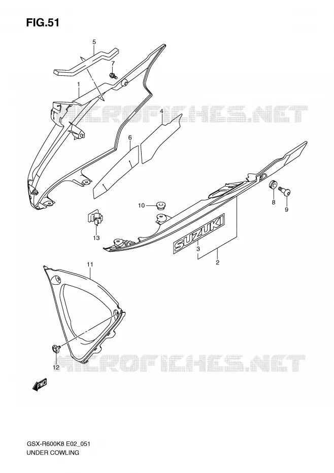 SABOT (MODEL K8) Suzuki MOTO 600 GSX-R 2010  GSX-R600UEL0(E2)