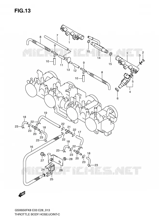 SYSTÈME D'INJECTION Suzuki MOTO 650 GSX-F 2009  GSX650FK9(E3/E28)