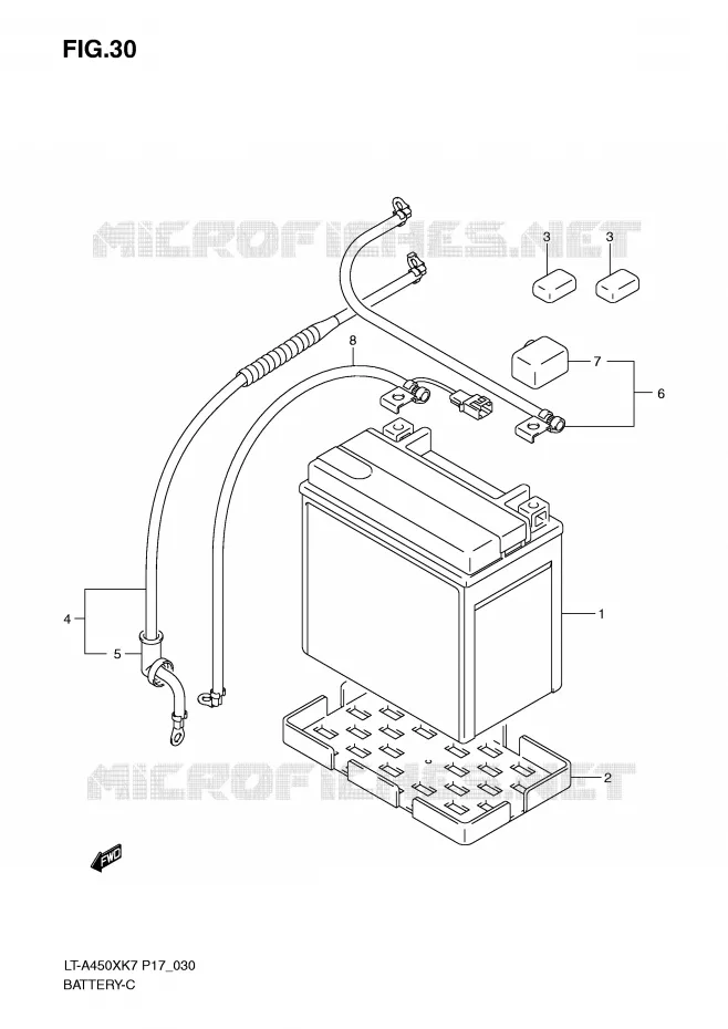 BATTERIE Suzuki QUAD 450 KINGQUAD 2007  LT-A450XK7(P17)
