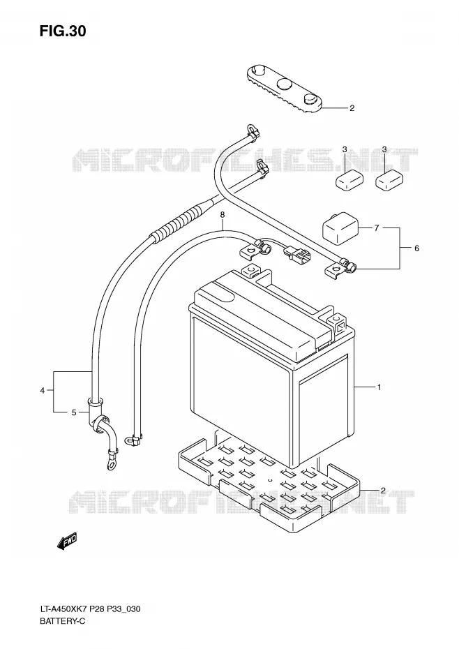BATTERIE Suzuki QUAD 450 KINGQUAD 2009  LT-A450XZK9(P28/P33)