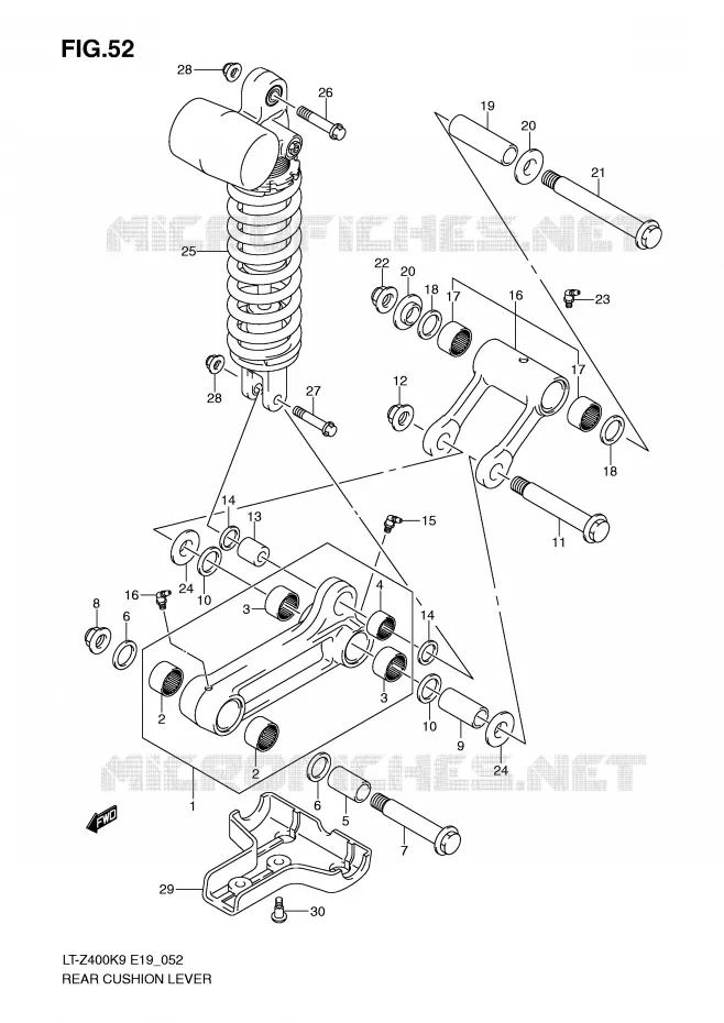BIELLETTE DE SUSPENSION ARRIERE Suzuki QUAD 400 QUADSPORT 2010  LT-Z400ZL0(E19)