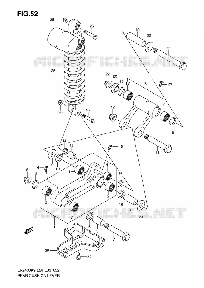 BIELLETTE DE SUSPENSION ARRIERE Suzuki QUAD 400 QUADSPORT 2010  LT-Z400ZL0(E28/E33)