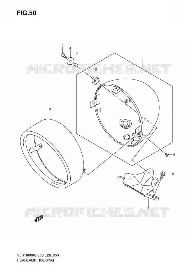 BOL DE PHARE Suzuki MOTO 1800 BOULEVARD 2010  VLR1800TL0(E3/E28)