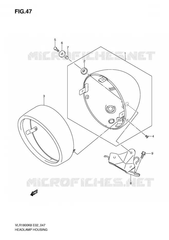 BOL DE PHARE Suzuki MOTO 1800 INTRUDER 2010  VLR1800L0(E2)